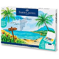FABER-CASTELL Tropical with Palette and Brush, 12 Colours - Watercolour Paints