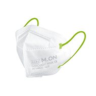 NANO M.ON – NANO LIGHT MASK JUNIORSKÁ EDÍCIA, nano rúško v tvare respirátora (10 ks) biela + svietivo zelená - Rúško