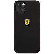Ferrari Liquid Silicone Metal Logo Back Cover für Apple iPhone 13 Schwarz - Handyhülle