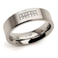 Titanium Wedding Ring BOCCIA with Diamonds 0101-18 - Ring