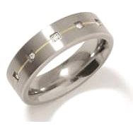 Wedding Ring BOCCIA TITANIUM with Diamonds 0101-19 - Ring