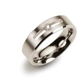 Titanium Wedding Ring BOCCIA with Diamond 0101-26 - Ring