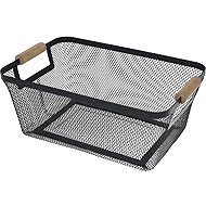 Gastro Metal basket with wooden handles, black, height 133 mm, length 330 mm, width 225 mm - Bread Basket