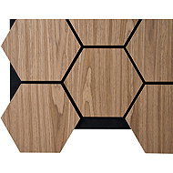 Fired Up Acoustic wooden hexagonal panel Fuse, walnut decor - Acoustic Panel