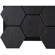 Fired Up Acoustic wooden hexagonal panel Fuse, decor anthracite oak - Acoustic Panel