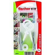 fischer Universal Plug UX 8 x 50 R OH with Rim and White Eye Hook - Fastening Material Set
