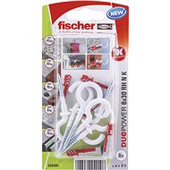 fischer DUOPOWER 6 x 30 Universal Dowel + White Hook - Fastening Material Set