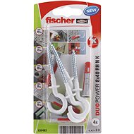 fischer DUOPOWER 8 x 40 Universal Dowel + White Hook - Fastening Material Set
