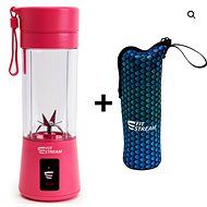 FitStream E1 pink, USB charging + Fitstream Neoprene cover for Fitstream E1, chameleon - Countertop Blender