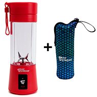 FitStream E1 červený, USB nabíjení + Fitstream Neoprénový obal na Fitstream E1, chameleon - Stolní mixér