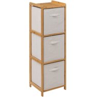 5FIVE Bamboo shelf with 3 baskets, 33 × 35 × 109 cm - Chest of Drawers