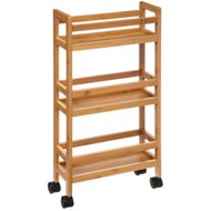 5FIVE Bamboo shelf on castors, 36 × 15 × 74,5 cm - Bathroom Shelf