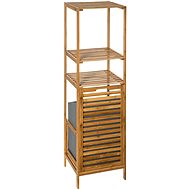 5FIVE Bamboo bathroom shelf with laundry basket, 35 × 32 × 118 cm - Bathroom Shelf