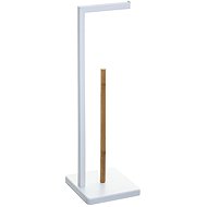 5five Simply Smart Toilet paper holder with tray NATUREO, metal, white - Free Standing Toilet Roll Holder