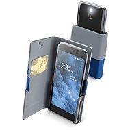 Cellularline Slide & Click XXXL with Hinged Top of PU Leather, Blue - Phone Case
