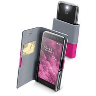 Cellularline Slide&Click XXXL mit Klappdeckel aus PU-Leder pink - Softcase-Handyhülle