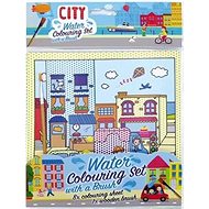 Water colouring book with brush City - Colouring Book