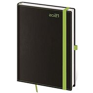 Diary 2021 weekly A5 Black Green with pen loop - Planner