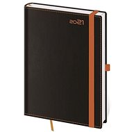 Diary 2021 weekly A5 Black Orange with a loop on the pen - Planner