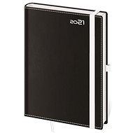 Diary 2021 weekly A5 Black &amp; White with a loop on the pen - Planner