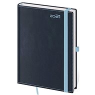 Diary 2021 weekly A5 Double Blue with a loop on the pen - Planner