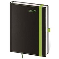 Diary 2021 weekly B6 Black Green with a loop on the pen - Planner
