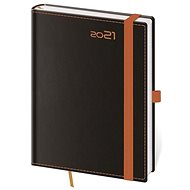 Diary 2021 weekly B6 Black Orange with a loop on the pen - Planner