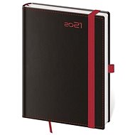 Diary 2021 weekly B6 Black Red with a loop on the pen - Planner