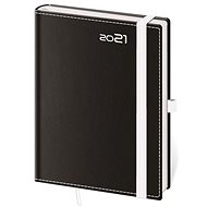 Diary 2021 weekly B6 Black &amp; White with a loop on the pen - Planner