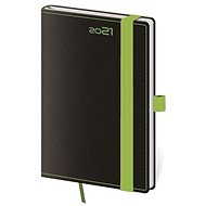 Diary 2021 weekly pocket Black Green with a loop on the pen - Planner