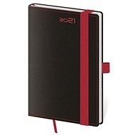 Diary 2021 weekly pocket Black Red with a loop on the pen - Planner