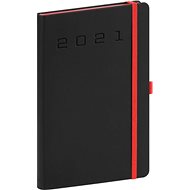 Weekly diary Nox 2021, black-red, 15 × 21 cm - Planner