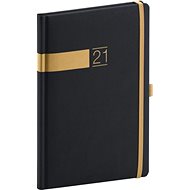 Weekly diary Twill 2021, black-gold, 15 × 21 cm - Planner