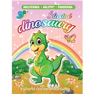 Happy dinosaurs: colouring page - stickers - panorama - Colouring Book