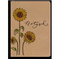 Lined notebook A6 kraft Sunflowers - Journal