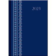 Denní diář A5 cz/sk Print Folk modrý - Diář
