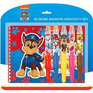 Set s foukacími fixy a notesem Tlapková patrola - Felt Tip Pens