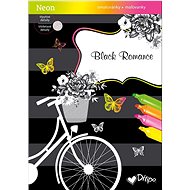 Black Romance Neon: colouring page, glittering details - Colouring Book