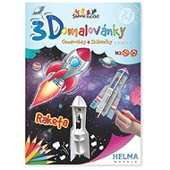 3D colouring page Rocket - Colouring Book