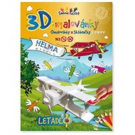 3D colouring page Airplane - Colouring Book