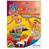 3D colouring page Savana - Colouring Book