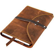 Variable sleeve with rivets XL Pull Up brown - Book Cover