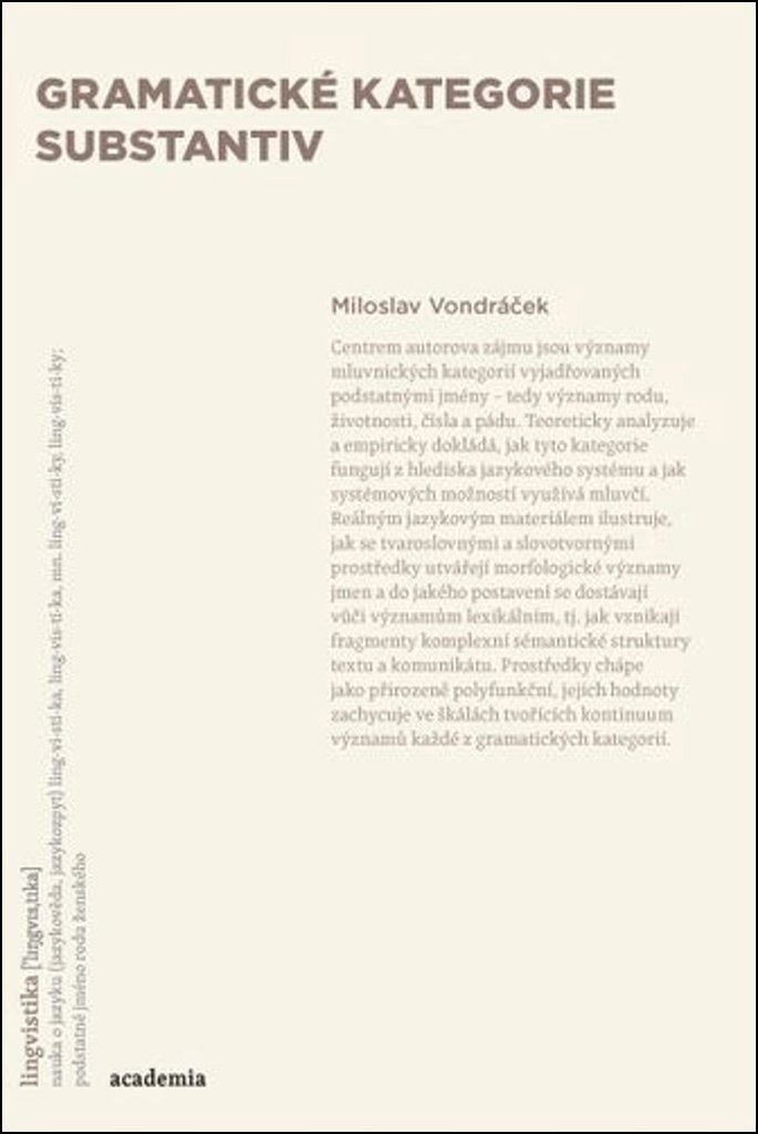 Gramatické kategorie substantiv - Miloslav Vondráček