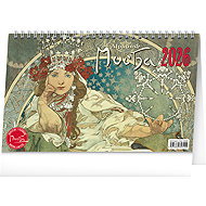 NOTIQUE Alfons Mucha 2026 - Desk Calendar