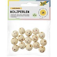 FOLIA dřevěné, 3 motivy obličeje, 15 ks - Beads
