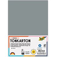 FOLIA Karton 50 × 70 cm, 220 g, 10 Bogen, Steingrau - Buntpapier