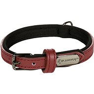 Flamingo Binti Leather collar with neoprene red - Dog Collar