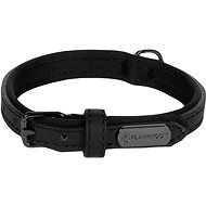 Flamingo Binti Leather collar with neoprene black - Dog Collar