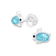 Flor de Cristal Rabbit earrings with semi-precious stone Premium (Ag925/1000, 1 g) - Earrings