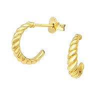Flor de Cristal Gold plated intertwined semicircular earrings (Ag925/1000, 1 g) - Earrings